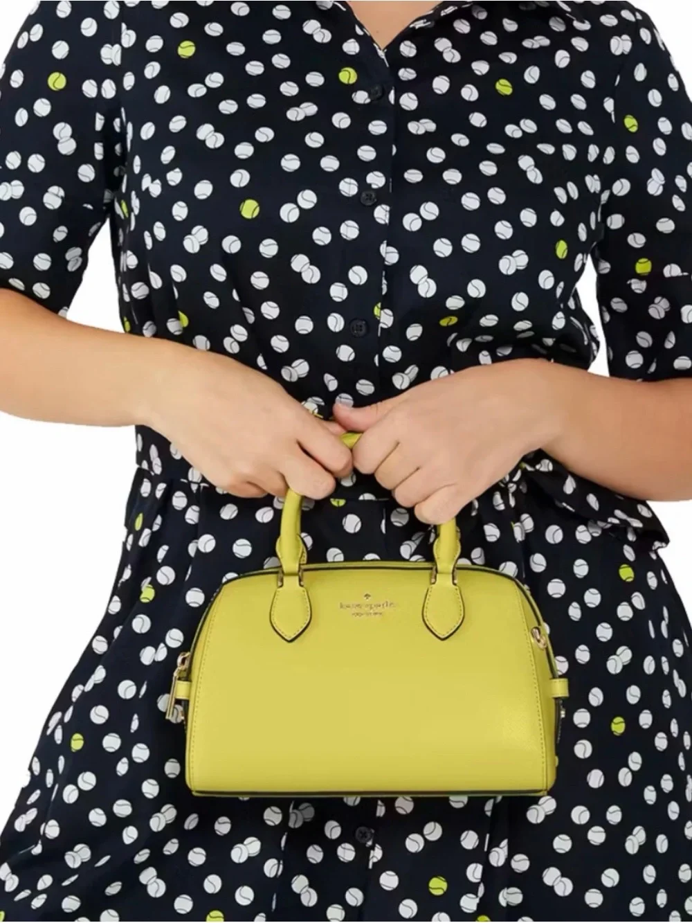 kate spade Yellow Saffiano Leather Dome Satchel